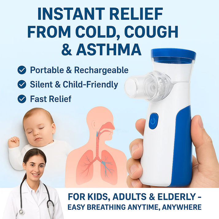 BreatheEase™ - Instant Breathing Relief | Silent & Portable Mesh Nebulizer