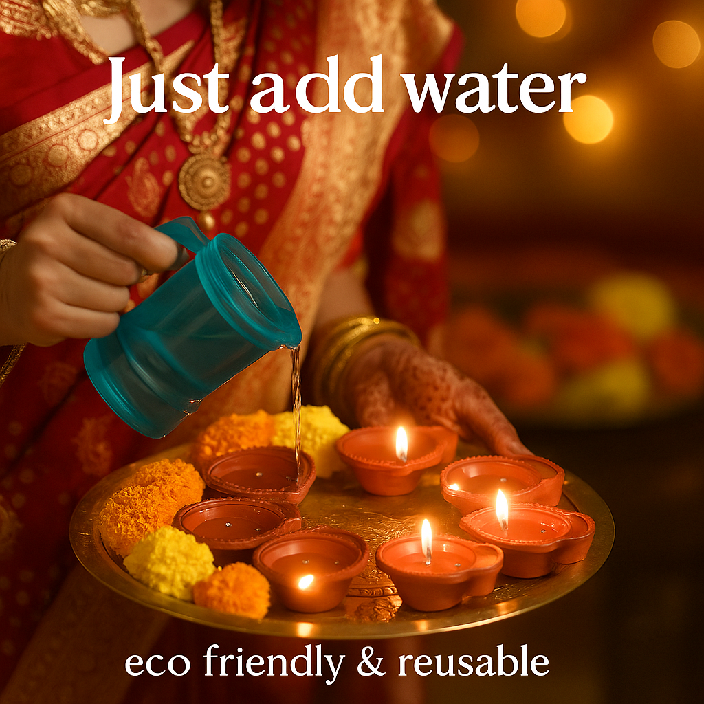 FetchLite™ – Smart Water Sensor Diya for Effortless Pooja Decor
