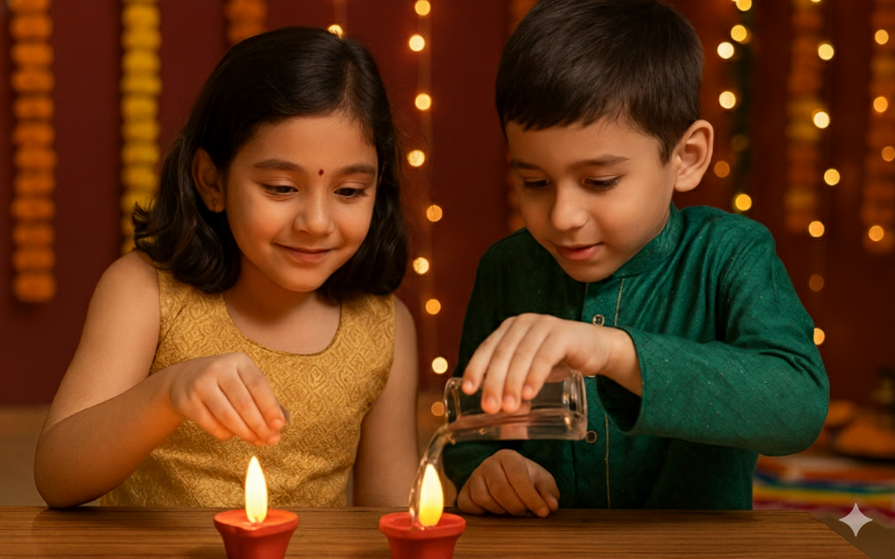 FetchLite™ – Smart Water Sensor Diya for Effortless Pooja Decor
