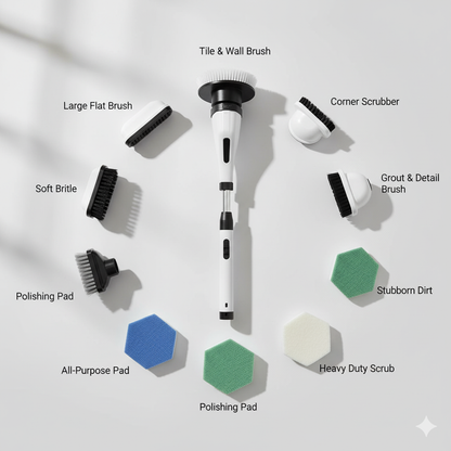 FetchHub™ | 9-in-1 CleanMaster Powerful Cordless Electric Scrubber | Adjustable Handle | Waterproof