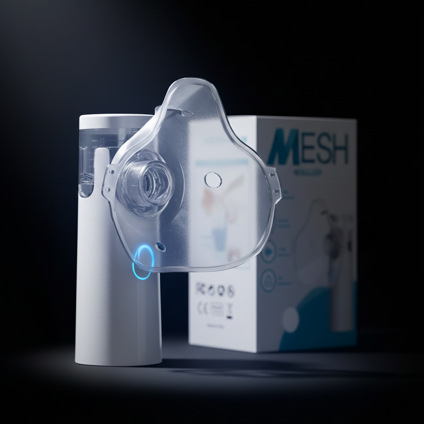 BreatheEase™ - Instant Breathing Relief | Silent & Portable Mesh Nebulizer